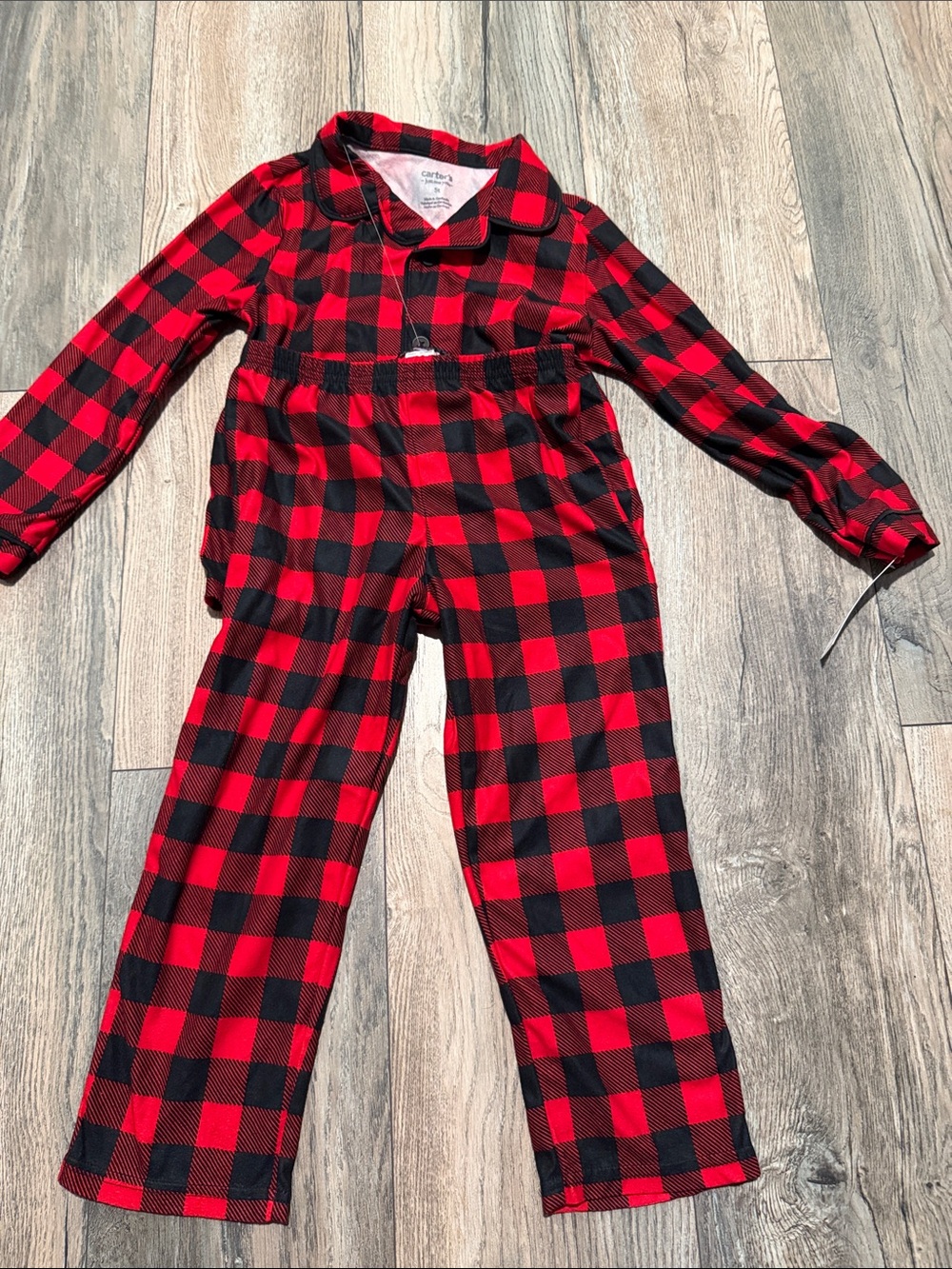 Carter's Red and Black Buffalo Plaid Kids Pajama Set